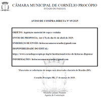 AVISO DE DIPENSA / COMPRA DIRETA Nº 05/2025