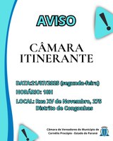 Câmara Municipal realizará edição da Câmara Itinerante no Distrito de Congonhas
