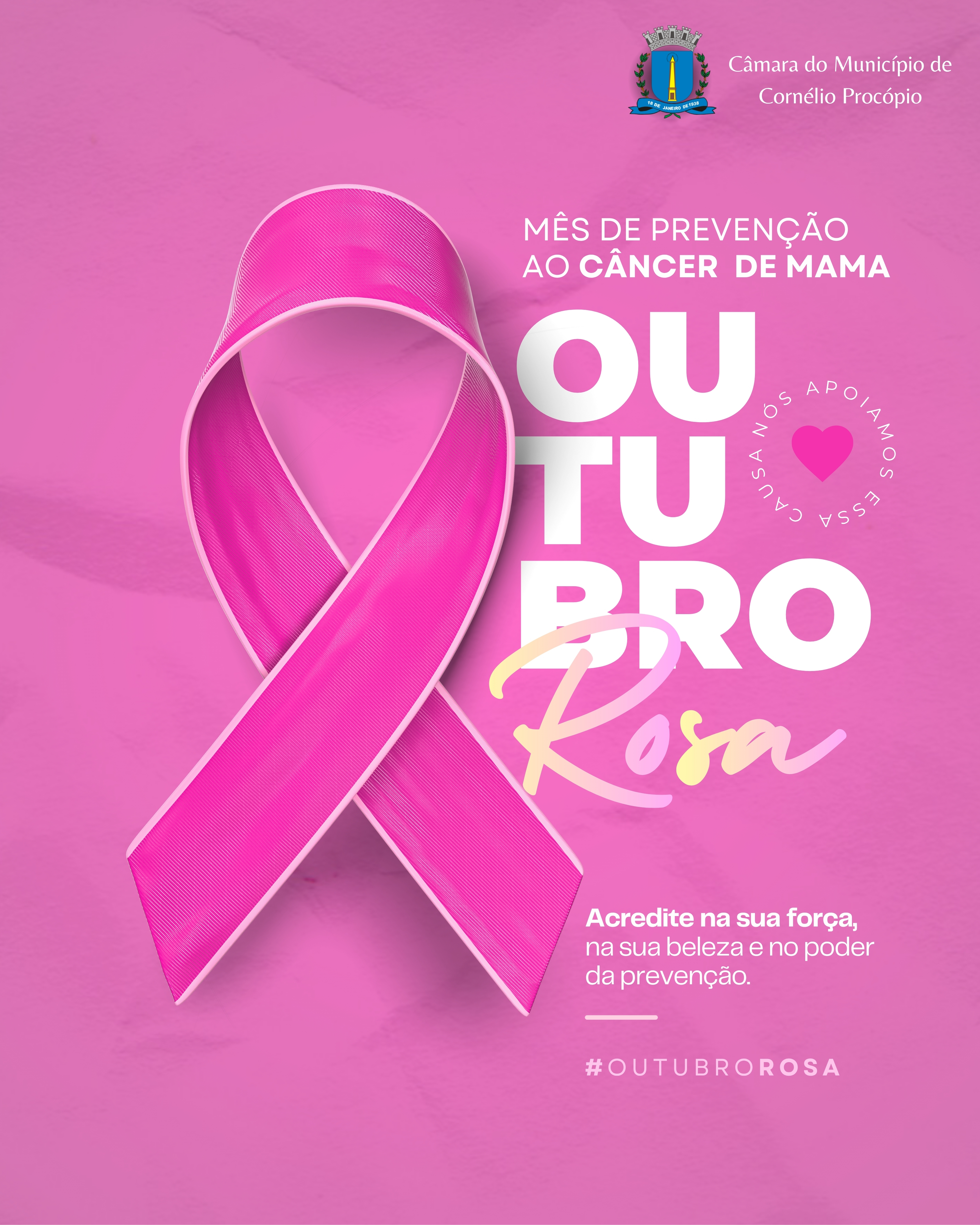 Câmara Municipal reforça campanha do Outubro Rosa e incentiva a prevenção ao câncer de mama