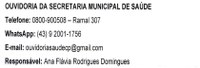 Ouvidoria Saúde - Município